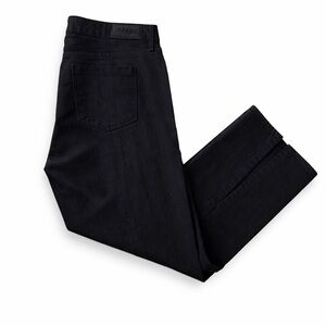 Parker Smith Black Ankle Straight Jeans Slit Hem Size 30